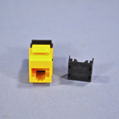 Leviton Yellow Cat 3 Data Phone Quickport Jack Cat3 RJ45 Telephone 41108-RY3