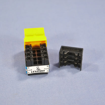 Leviton Yellow Cat 3 Data Phone Quickport Jack Cat3 RJ45 Telephone 41108-RY3