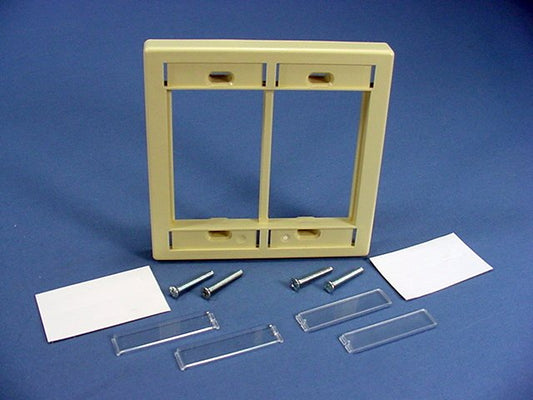 Leviton 41290-DMI Ivory 2-Gang 3-Unit MOS Modular Insert Wallplate Cover Frame