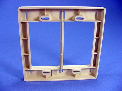 Leviton 41290-DMI Ivory 2-Gang 3-Unit MOS Modular Insert Wallplate Cover Frame