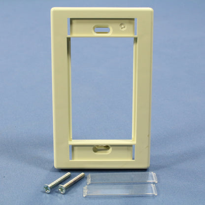 Leviton 41290-SMA Almond MOS Single-Gang Wallplate Module Frame Covers 25-Pack