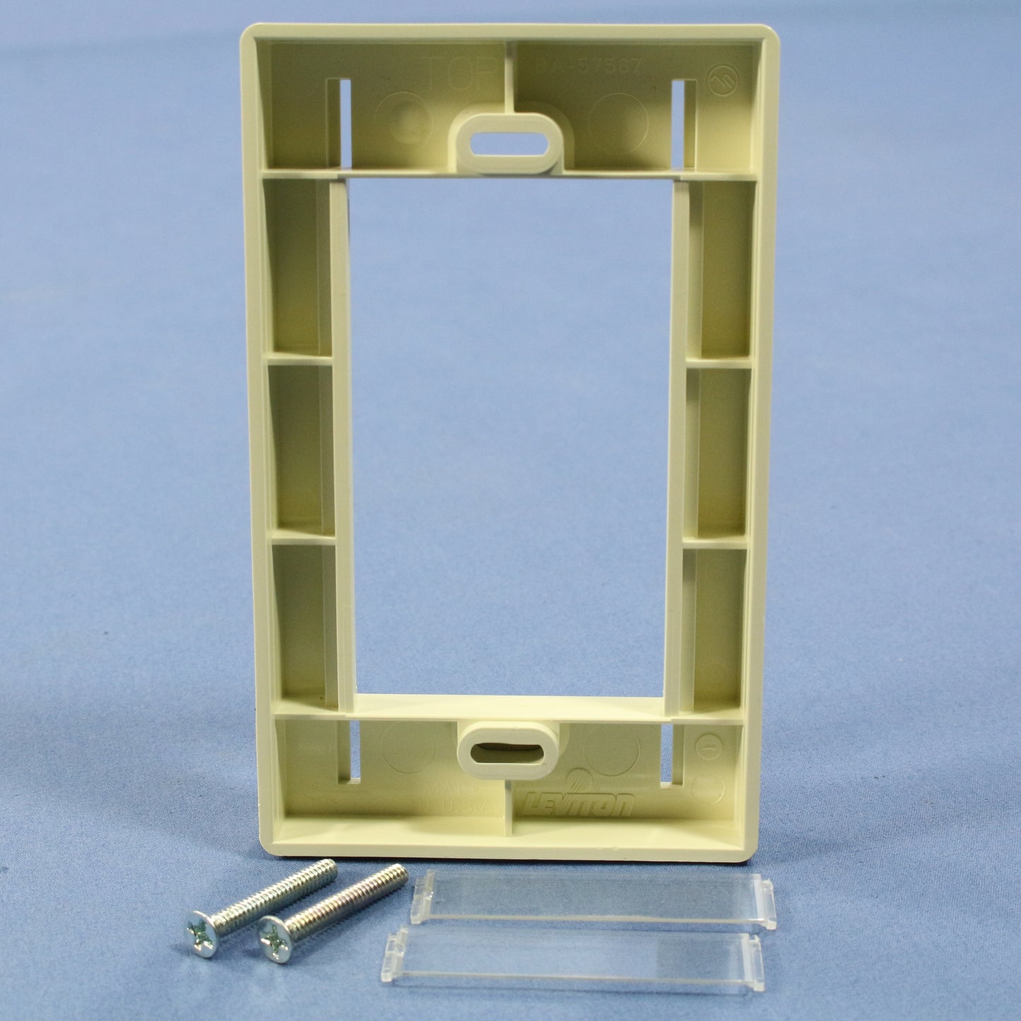 Leviton 41290-SMA Almond MOS Single-Gang Wallplate Module Frame Covers 25-Pack