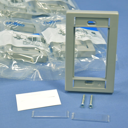 Leviton 41290-SMG Gray 1-Gang 3-Unit MOS Modular Wallplate Cover Frames 25-pack