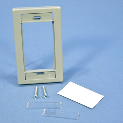 Leviton Gray 1-Gang 3-Unit MOS Modular Insert Wallplate Cover Frame 41290-SMG