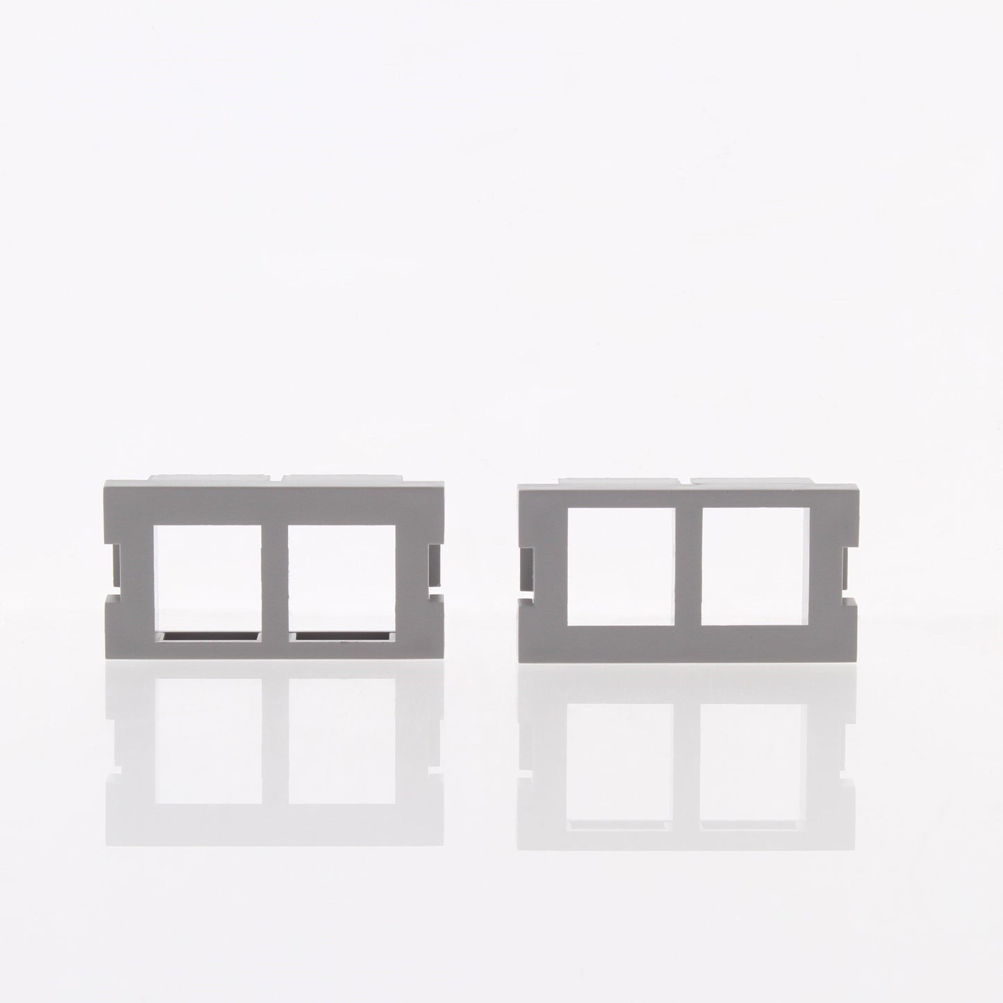 Leviton 41291-2QG Gray MOS 2-Port Quickport Adapters Cover Insert Module 2-Pack