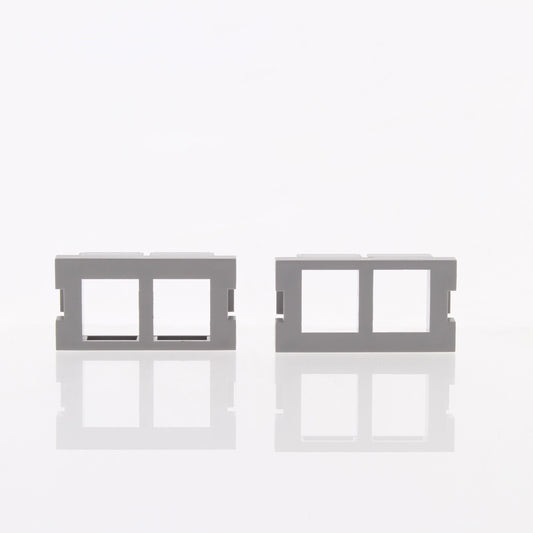 Leviton 41291-2QG Gray MOS 2-Port Quickport Adapters Cover Insert Module 2-Pack