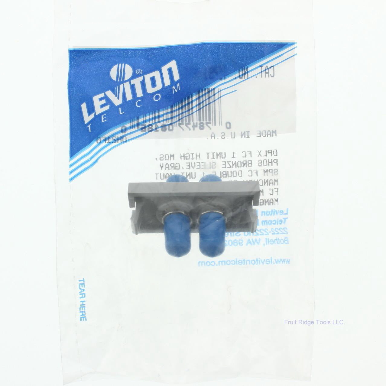 Leviton Gray MOS Duplex FC Fiber Optic Coupling Jack