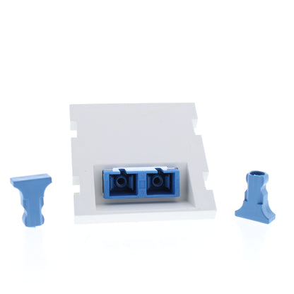 Leviton White MOS Duplex SC Fiber Optic 45� Coupling Jack 2U Module 41292-2CW