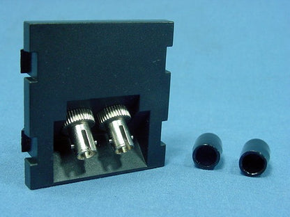 Leviton Black 2-Unit MOS Dual ST Fiber Optic 45� Coupling Jack Module 41292-2TE