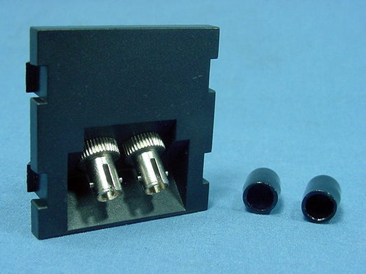 Leviton Black 2-Unit MOS Dual ST Fiber Optic 45� Coupling Jack Module 41292-2TE