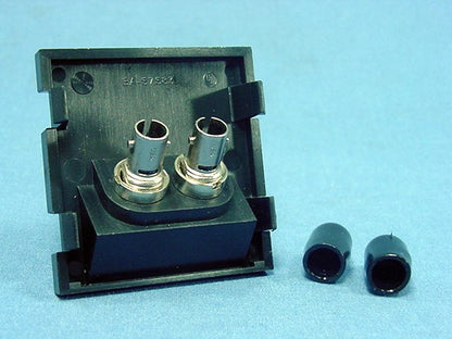 Leviton Black 2-Unit MOS Dual ST Fiber Optic 45� Coupling Jack Module 41292-2TE