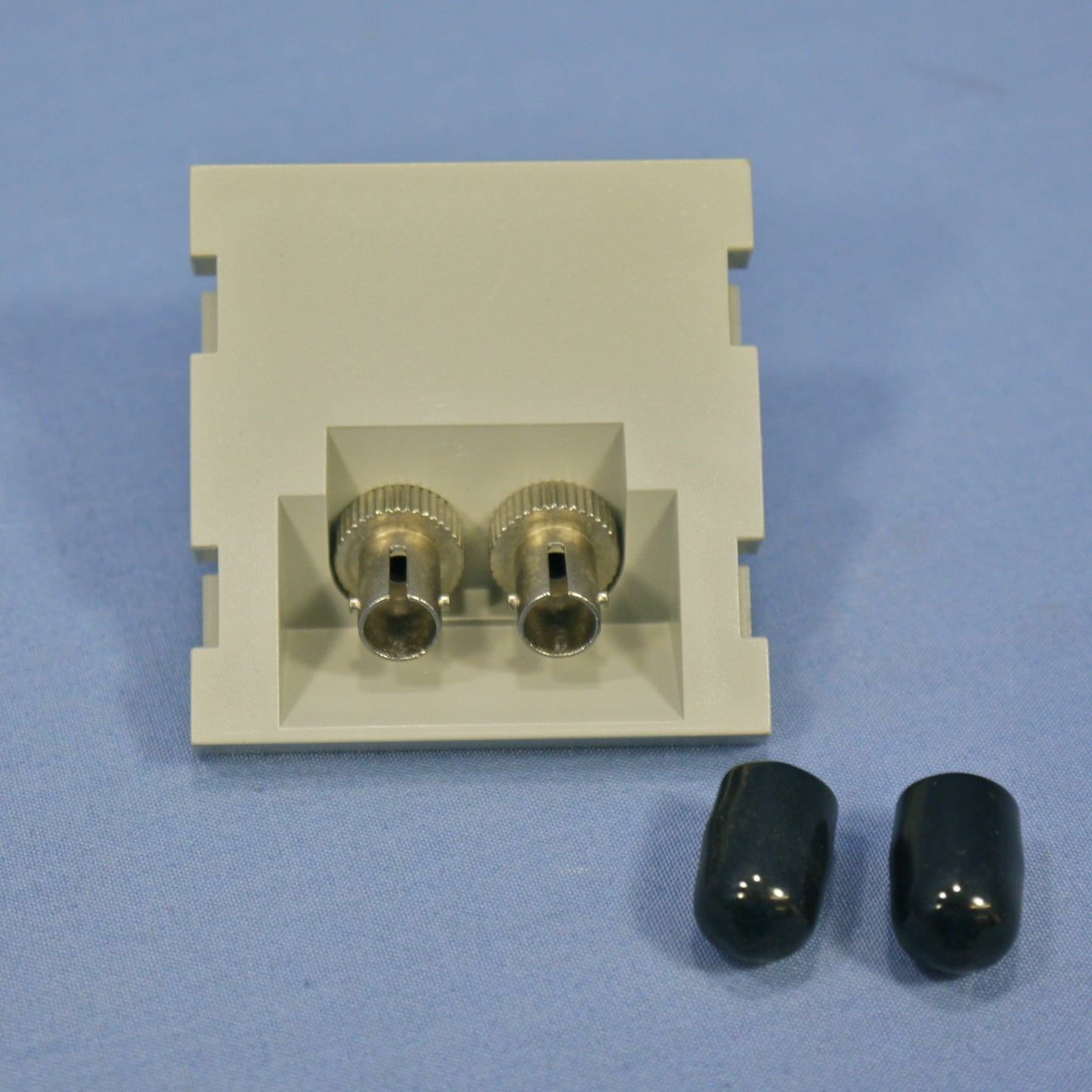 Leviton 41292-2TG Gray 2-Unit MOS Duplex ST Fiber Optic 45� Coupling Jack Module