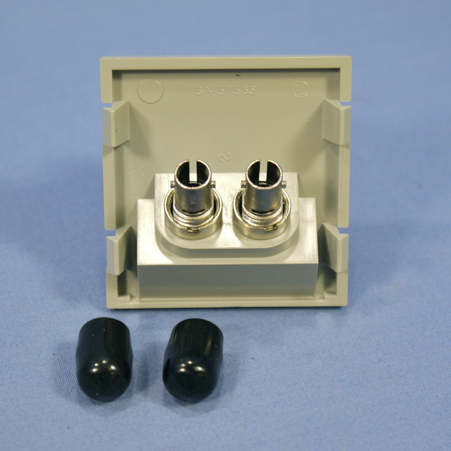 Leviton 41292-2TG Gray 2-Unit MOS Duplex ST Fiber Optic 45� Coupling Jack Module