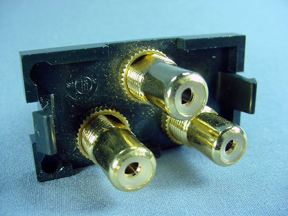 Leviton Black 1-Unit MOS Wallplate 3-Port RCA Audio Video Jack Module 41292-3RE