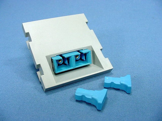 Leviton Gray 45� MOS Duplex SC Fiber Optic Coupling Wall Jack Module 41292-PCG