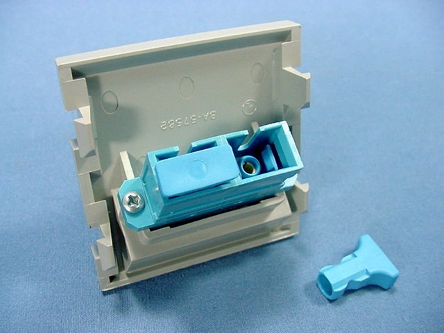 Leviton Gray 45� MOS Duplex SC Fiber Optic Coupling Wall Jack Module 41292-PCG