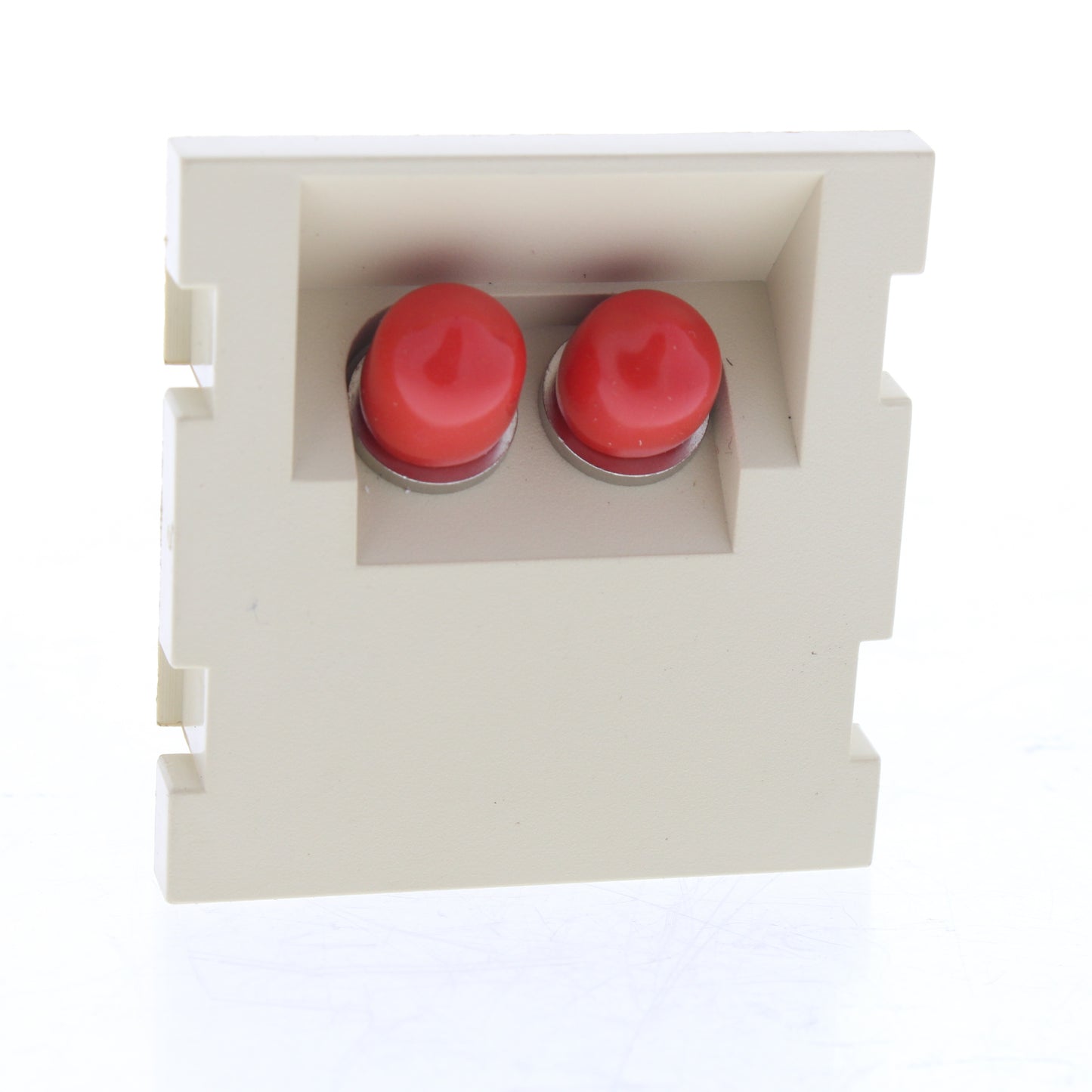 Leviton 41292-PFI Ivory MOS Fiber Optic Adapter Duplex FC 45 Degree 2-Unit High