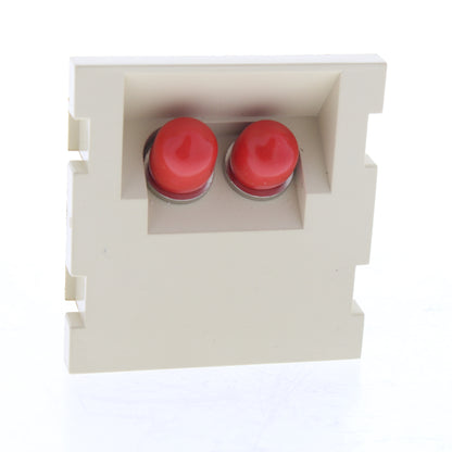 Leviton 41292-PFI Ivory MOS Fiber Optic Adapter Duplex FC 45 Degree 2-Unit High