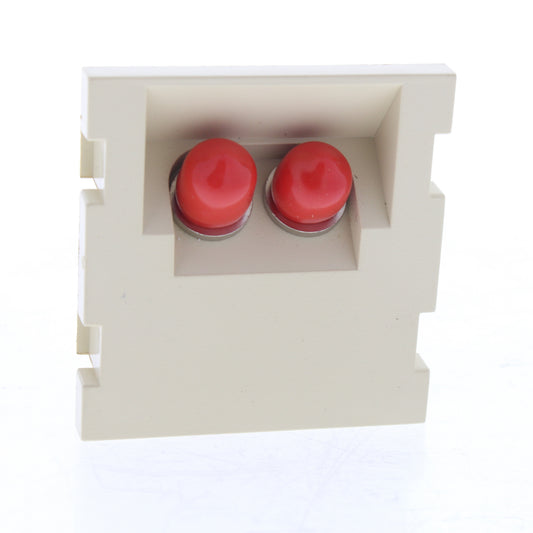 Leviton 41292-PFI Ivory MOS Fiber Optic Adapter Duplex FC 45 Degree 2-Unit High