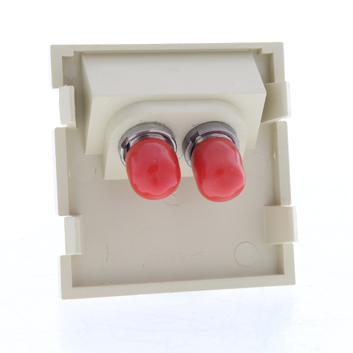 Leviton 41292-PFI Ivory MOS Fiber Optic Adapter Duplex FC 45 Degree 2-Unit High
