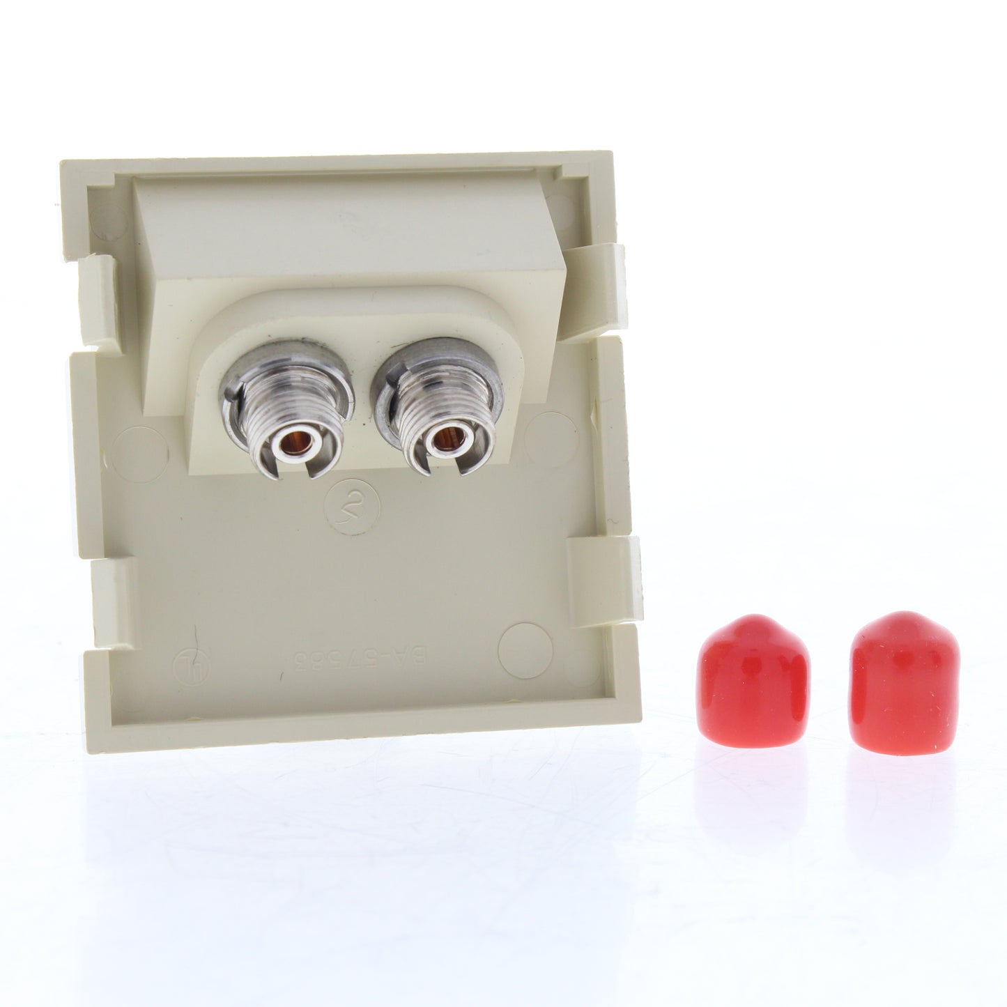 Leviton 41292-PFI Ivory MOS Fiber Optic Adapter Duplex FC 45 Degree 2-Unit High