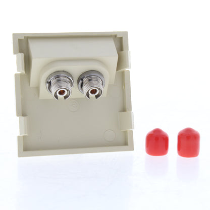 Leviton 41292-PFI Ivory MOS Fiber Optic Adapter Duplex FC 45 Degree 2-Unit High