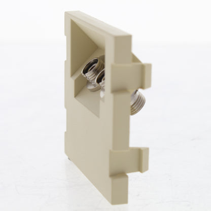 Leviton 41292-PFI Ivory MOS Fiber Optic Adapter Duplex FC 45 Degree 2-Unit High