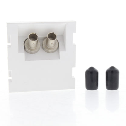 Leviton 41292-ZTW MOS Insert Duplex ST Fiber Adapter Zirconia Ceramic Sleeve 45�