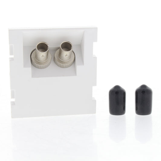 Leviton 41292-ZTW MOS Insert Duplex ST Fiber Adapter Zirconia Ceramic Sleeve 45�