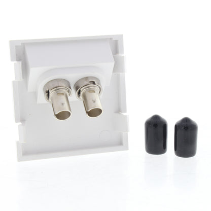 Leviton 41292-ZTW MOS Insert Duplex ST Fiber Adapter Zirconia Ceramic Sleeve 45�
