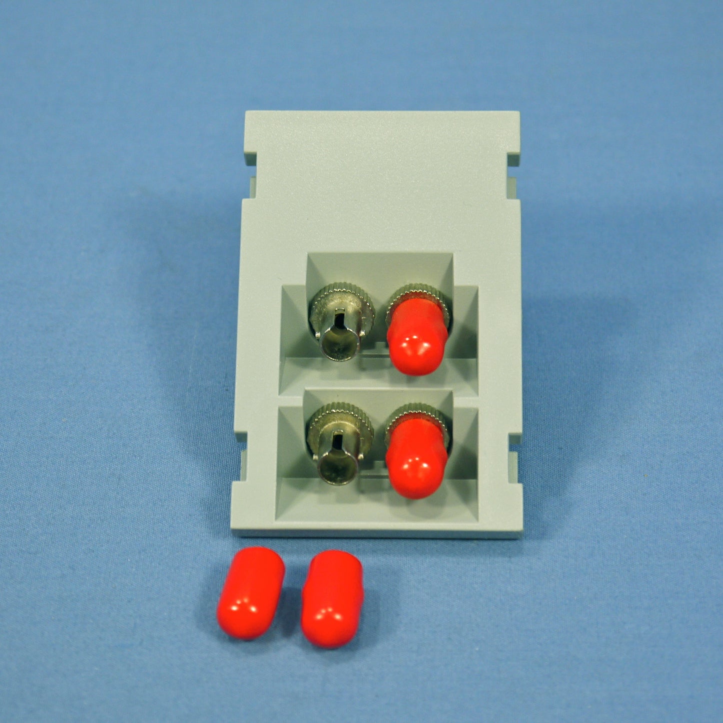 Leviton 41291-4TG Gray MOS Duplex ST Fiber Optic Coupling Jack Insert Module 45�