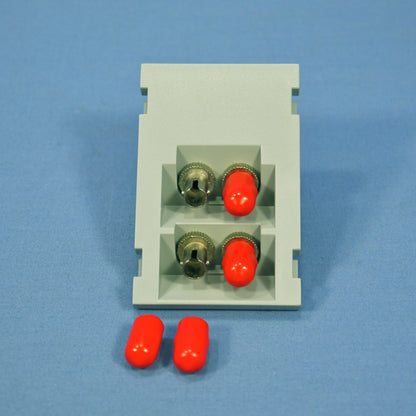 Leviton 41291-4TG Gray MOS Duplex ST Fiber Optic Coupling Jack Insert Module 45�