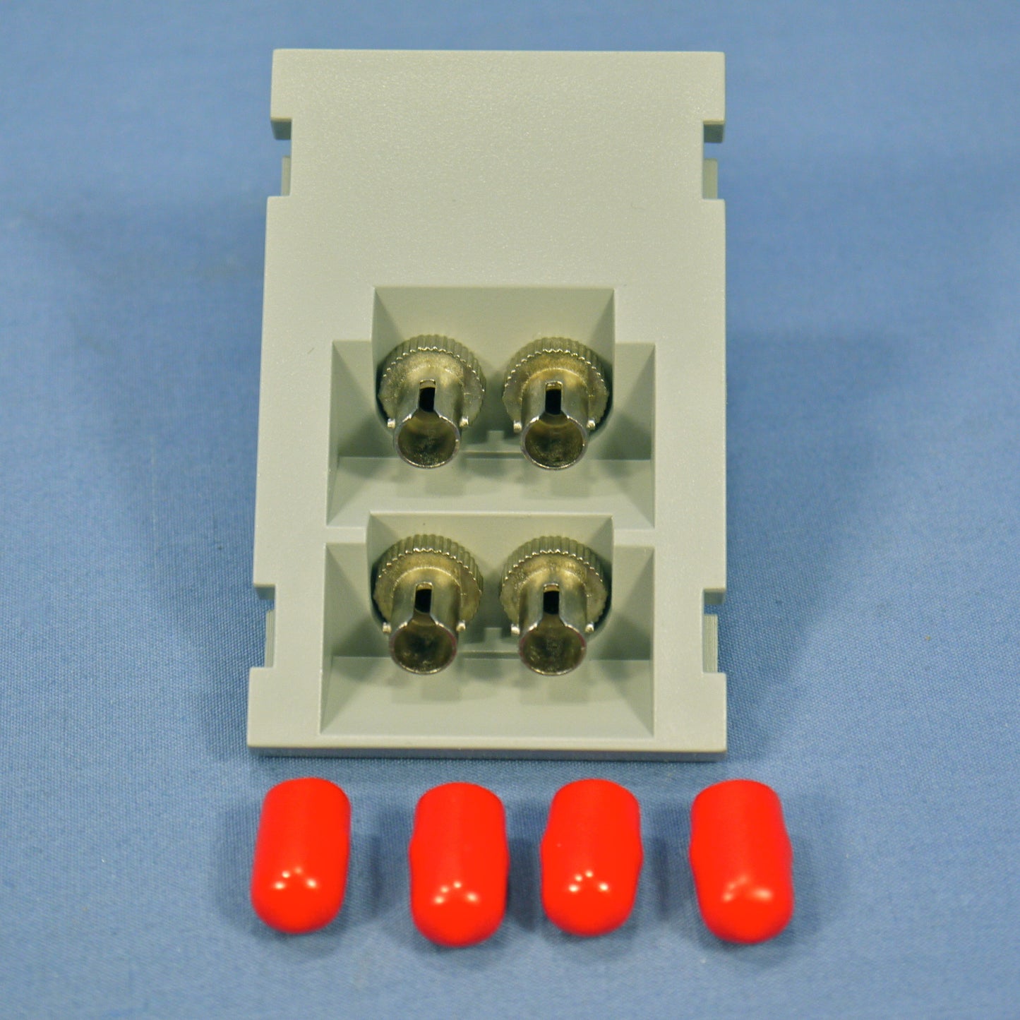 Leviton 41291-4TG Gray MOS Duplex ST Fiber Optic Coupling Jack Insert Module 45�