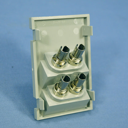 Leviton 41291-4TG Gray MOS Duplex ST Fiber Optic Coupling Jack Insert Module 45�