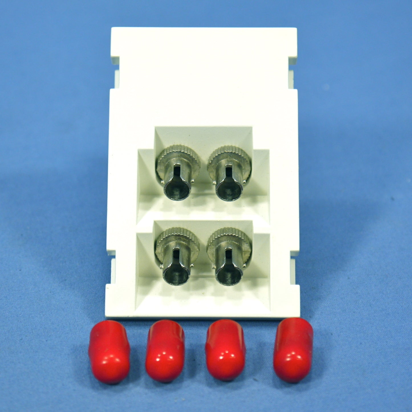Leviton White Duplex ST Fiber Optic Coupling Jack Insert Module 45� 41291-4TW