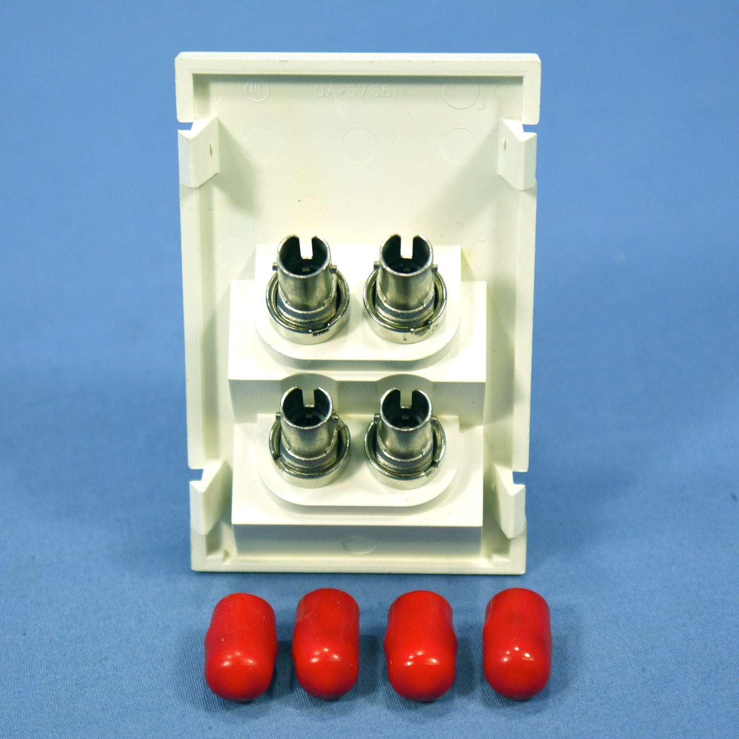 Leviton White Duplex ST Fiber Optic Coupling Jack Insert Module 45� 41291-4TW