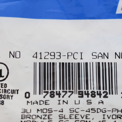 Leviton 41293-PCI Ivory 3U MOS-4 SC-45DG-PHOS Bronze Sleeve