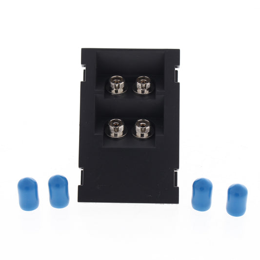 Leviton 41293-PFE Black Quad Duplex FC 45� 3Unit High MOS Phosphor Bronze Sleeve
