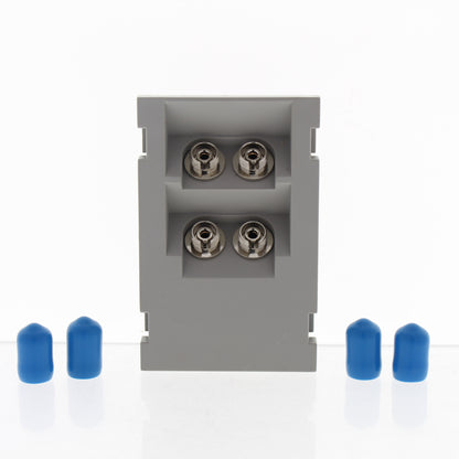 Leviton 41293-PFG Gray Quad Duplex FC 45� 3-Unit High MOS Phosphor Bronze Sleeve