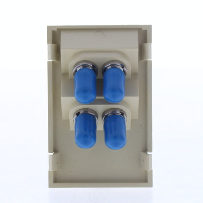 Leviton 41293-PFI Ivory Quad Duplex FC 45� 3Unit High MOS Phosphor Bronze Sleeve
