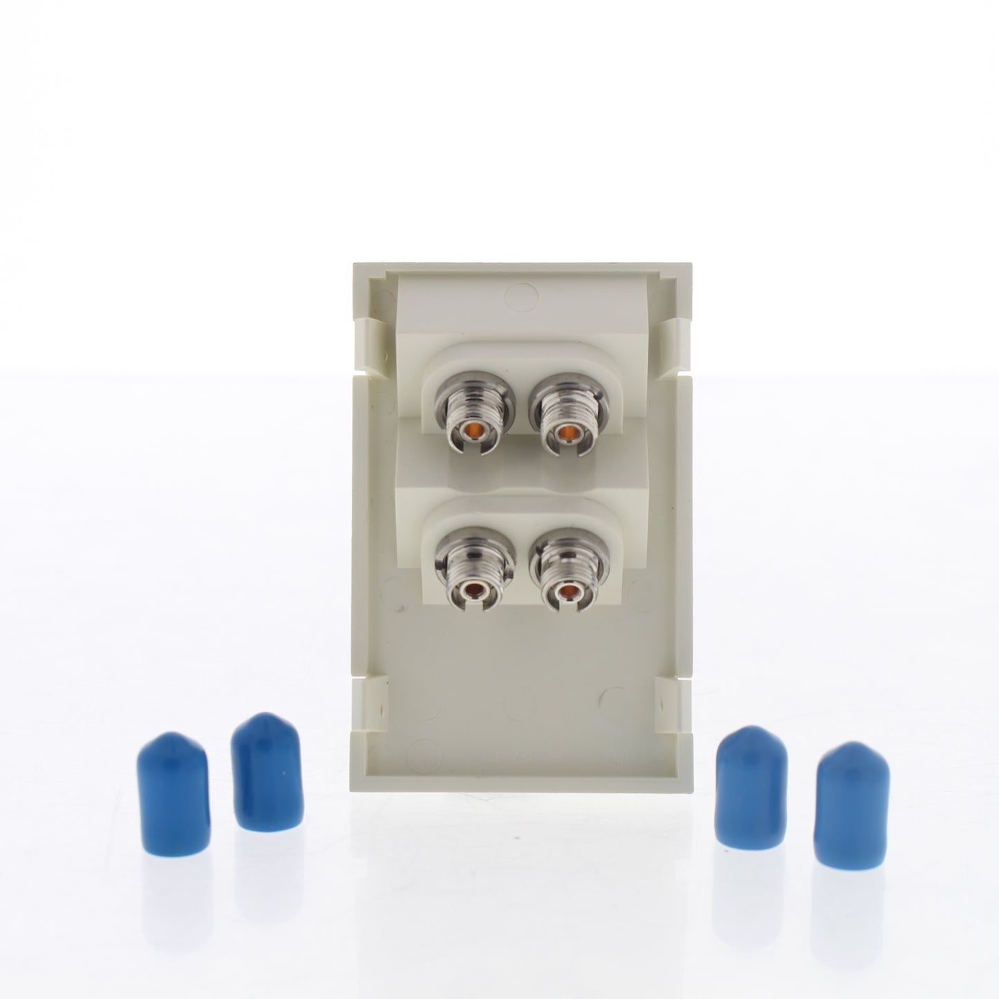 Leviton 41293-PFW White Quad Duplex FC 45? 3Unit High MOS Phosphor Bronze Sleeve