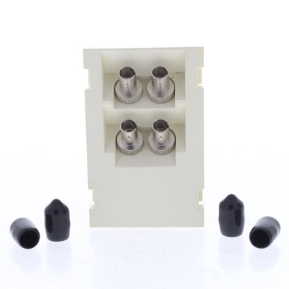 Leviton 41293-ZTW White Duplex ST Fiber Adapter MOS Zirconia 45� 3 Unit High