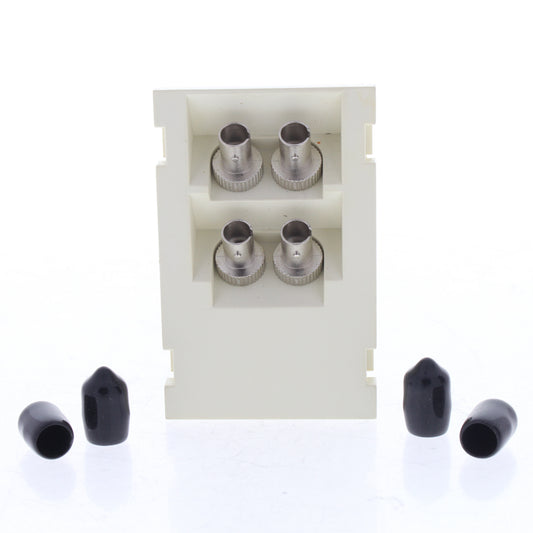 Leviton 41293-ZTW White Duplex ST Fiber Adapter MOS Zirconia 45� 3 Unit High