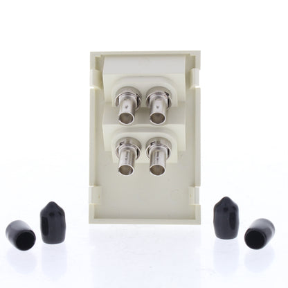 Leviton 41293-ZTW White Duplex ST Fiber Adapter MOS Zirconia 45� 3 Unit High
