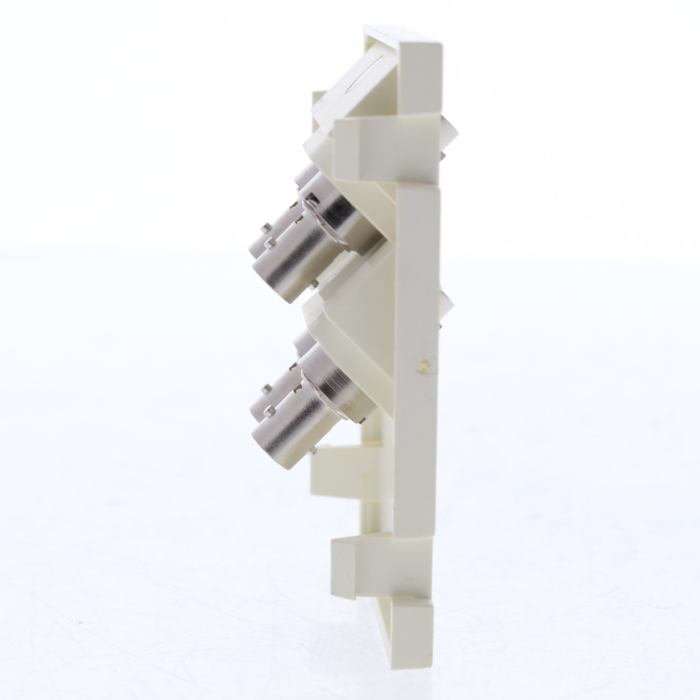 Leviton 41293-ZTW White Duplex ST Fiber Adapter MOS Zirconia 45� 3 Unit High
