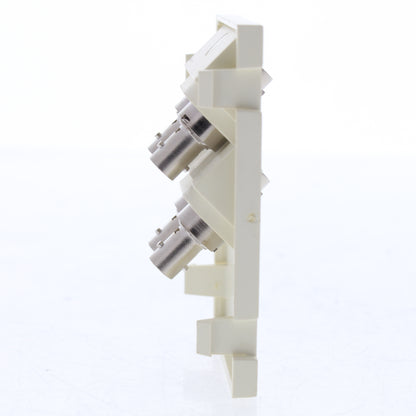 Leviton 41293-ZTW White Duplex ST Fiber Adapter MOS Zirconia 45� 3 Unit High
