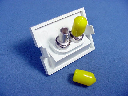Leviton White MOS Duplex ST Fiber Optic 45� Coupling Jack 1.5 Module 41294-2TW