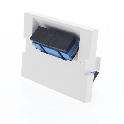 Leviton 41294-PCW White MOS Duplex SC Fiber Optic 45� Coupling Jack Module