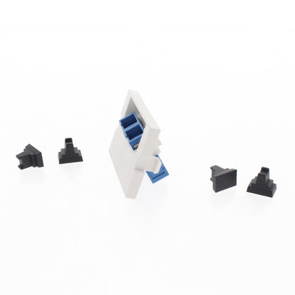 Leviton 41294-PCW White MOS Duplex SC Fiber Optic 45� Coupling Jack Module