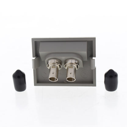 Leviton 41294-ZTG Gray MOS Duplex ST Fiber Optic 45? Coupling Jack Zirconia